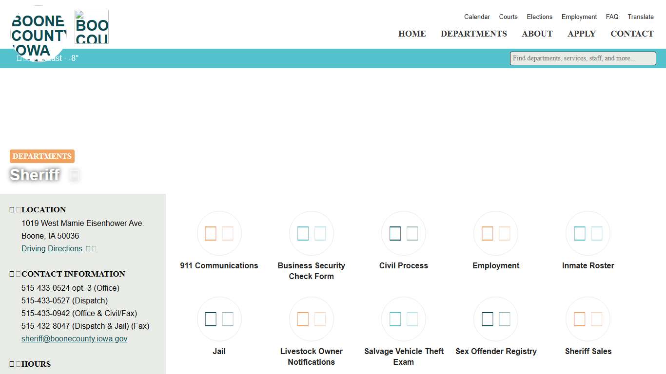 Sheriff - Boone County Government - Iowa